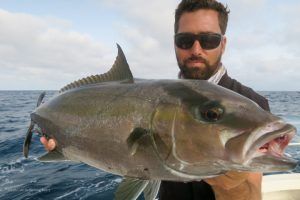 Almaco jack pescado a jigging en Cabo Verde